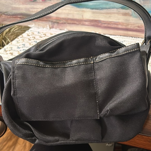 St. John's Bay hobo purse, one zip pocket two Smaller pockets, black - Picture 4 of 6
